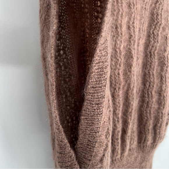 Vintage Christian Dior Separates Mohair Wool Brown Button V Neck Sweater Vest - Picture 6 of 9